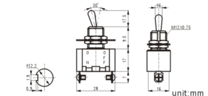 KN3(A)-101A-1 toggle switch