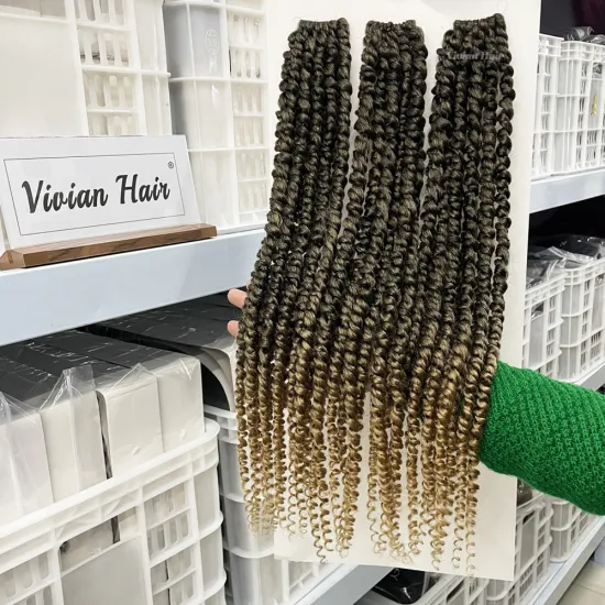 Vivian Hot Sell Spring Twist Braiding: 3X 20inch Pre-twisted Synthetic Ombre Loop Twisted Passion Hair