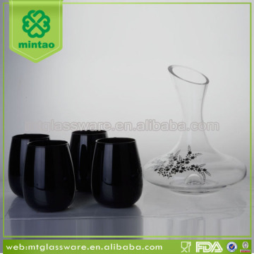 Wholesale Unique Elegant Colored Drinking Glass Cup Set
