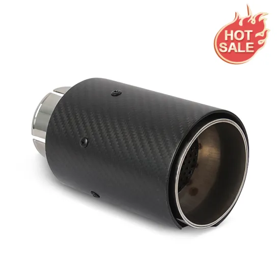 Black Steel Carbon Fiber Exhaust Muffler Tips
