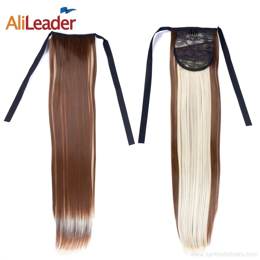 Pure Color Silk Straight Clip-In Ponytail Hair Extension