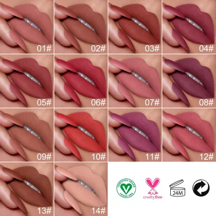 Custom Private Label Vegan Lipstick: Personalized Brown Creamy Lip Makeup in Clear Tube