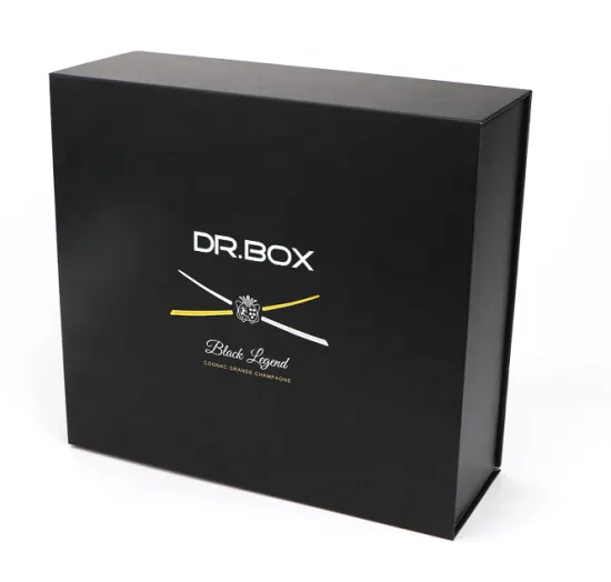 Black color gold LOGO paper box for Perfume
