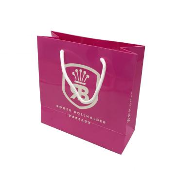 Borsa regalo rosa lucido logo di lusso