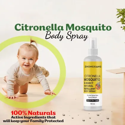 Bulk Natural Plant Based Mosquito Repellent Spray 5oz With Citronella Essential Oil for Insect Mosquito Repellent, Safe for Kids