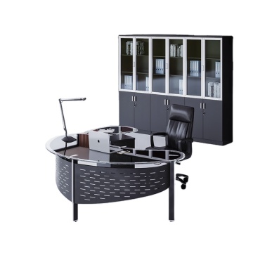 Modern Design Executive Boss Tempered Glass Computer Desk