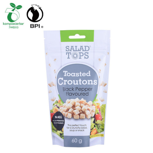 Biodégradable stand up poched cookies en plastique emballage ziplock