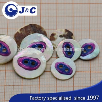 2015 cheap Dying, spraying, electroplate, laser, logo printing, Resin doming, Agoya shell button