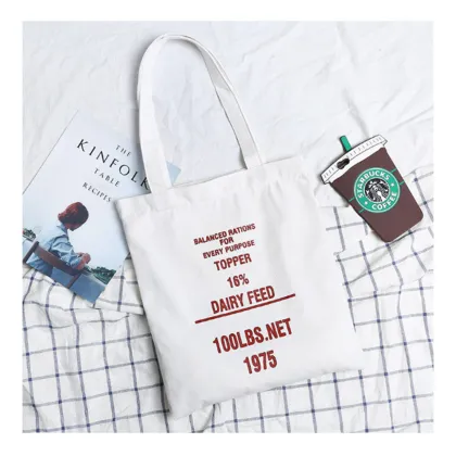 Shoulder diagonal black canvas bag