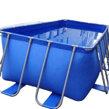 Customized Inflatable Rectangular Pool with Metal Frame for Backyard