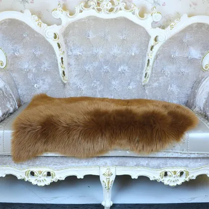 China wholesale home decor Long Hair Wool Imitation faux fur sheepskin rug fake sheepskin rug