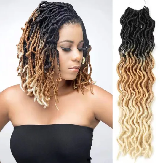 Fashion Synthetic Braiding Wholesale 36 Inches Needle Curly Extensions Braids Faux Locks Braid Nu Soft Locs Crochet Hair