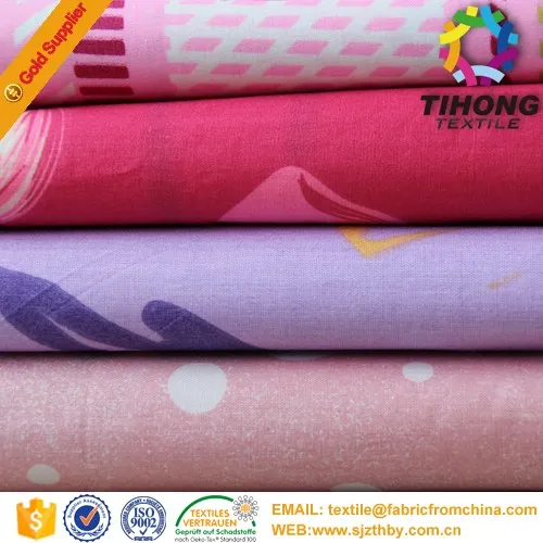 2016 hotsale printed 100% cotton fabric for bed sheet in roll fabric