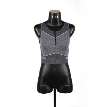 Tops de yoga Tops Zip Front Sports Sujetador