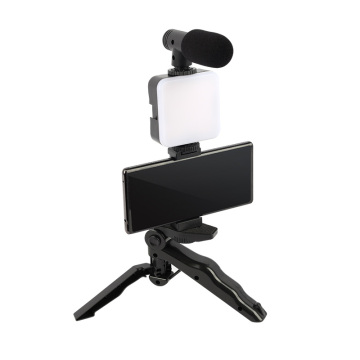Kit complet de vlogging mobile pour les smartphones Android: lumière LED, éclairage photographique, microphone, support de trépied et support de téléphone