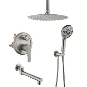 Système de douche en laiton nickel brossé