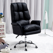 Plush White PU Leather Rotating Gaming Office Chair