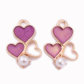 Rose Golden Plated Heart Charms