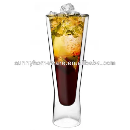 double wall wine glass / glass wine cup mug / red wine glass