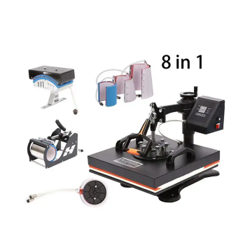 8-in-1 Combo Heat Press Machine met LCD voor T-shirt, mok, bord, hoedprinting