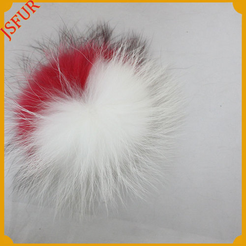 Cute Bi-color Raccoon Fur Ball Fur Accessory Pom Pom