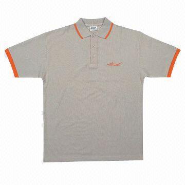 100% Cotton Golf Polo Shirt with Contrasting Trim Inside Collar and Cuff