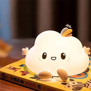 Rechargeable Colorful Cloud Night Light Silicone Baby Table Nursery Lamp Touch Sensor Soft Bedside Light Kids Cloud Night Light