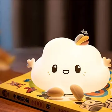 Rechargeable Colorful Cloud Night Light Silicone Baby Table Nursery Lamp Touch Sensor Soft Bedside Light Kids Cloud Night Light
