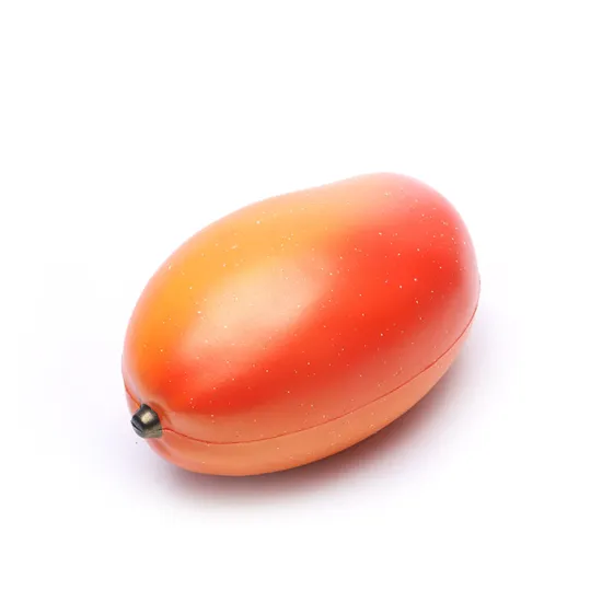 Custom Non-Toxic Mango Stress Ball with Print Logo Pu Foam Promotional Toy