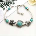 Czeski styl Vintage Turquoise Delicate Carving Bracelet