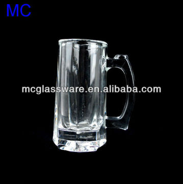 Fashion design glass beer mug with handle