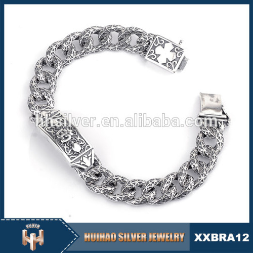 china supplier wholesale fashion thai silver jewelry cheap heavy silver bracelet for men
