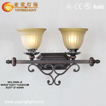 European minimalist glass wrought iron wall lamp, American living room bedroom hotel restaurant wall lamp