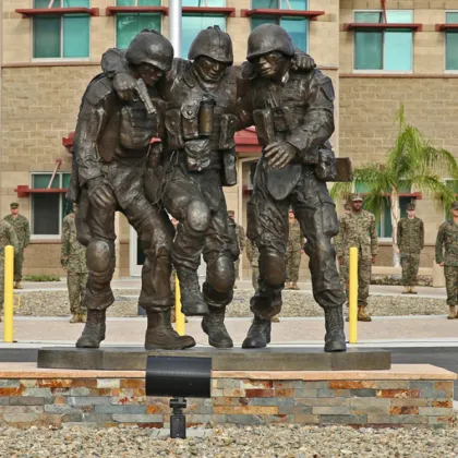 outdoor decoration bronze foundry sculpture 4 foot army solider statues