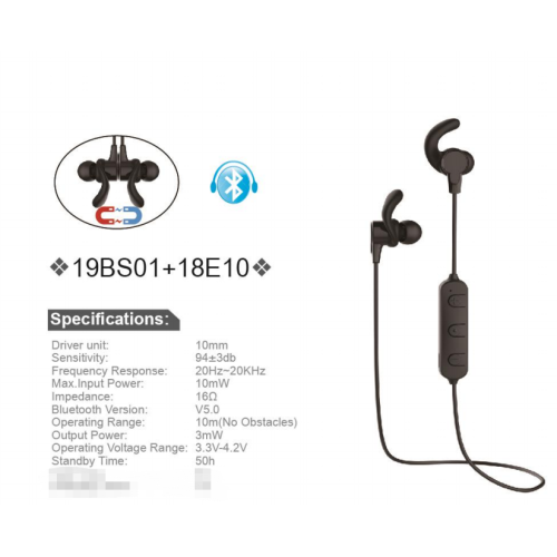 Anti-dropping sports bluetooth Earphone with magnet suction