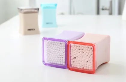 Elegant Square Purple Plastic Toothpick Holders