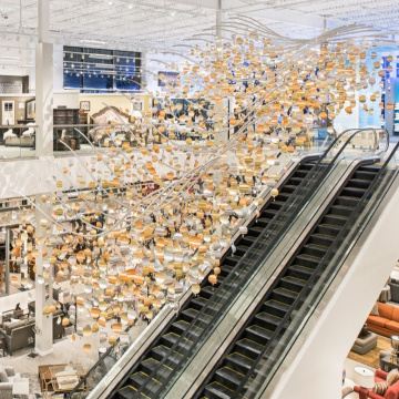 Modern Stainless Steel LED Chandelier for Shopping Mall Art Decoration