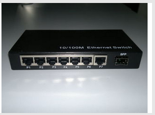 7 UTP Port SFP Fiber Optic Switches Full Duplex Fast Ethernet 200Mbps