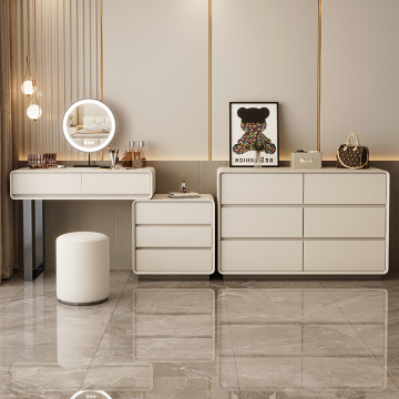 Modern Simple Solid Wood Dressing Table with Storage Cabinet for Home Bedroom
