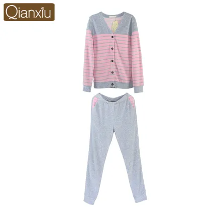 Qianxiu wholesale cotton women sexy winter pajamas