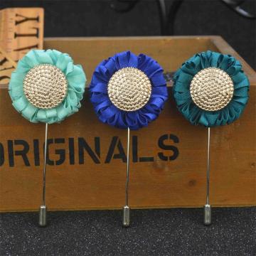 2016 flower fashion European style men colorful chiffon sunflower brooch