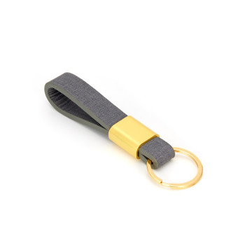 Wholesale Custom Logo Gold Metal Leather Carabiner Keyrings