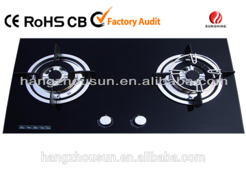 Glass gas stove/2 burnes gas stove