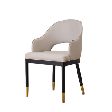 Modern Dining Room Chairs with Leather Fabric and Metal Legs - Free Sample Factory Sales for Hotels