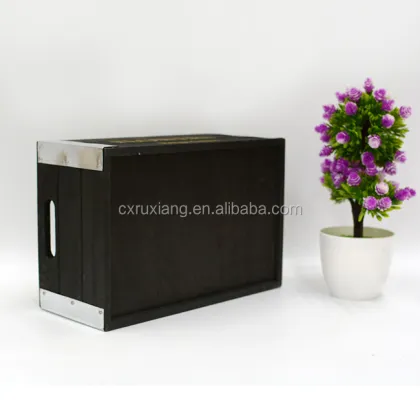 Black Solid Wood Outdoor Garden Tool Storage Box