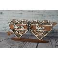 Custom Personalised Wooden Couples Heart