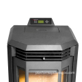 Modern Black Steel Pellet Stove: Automatic Feeding, Fast Heating, Eco-Friendly Freestanding Fireplace for Home