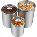 premium stainless steel storage bin with glass lid