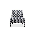 Popular Unique Black And White Grid Soft Armchair