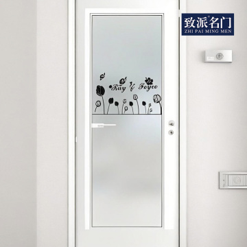 Toilet swing door with simple floral pattern